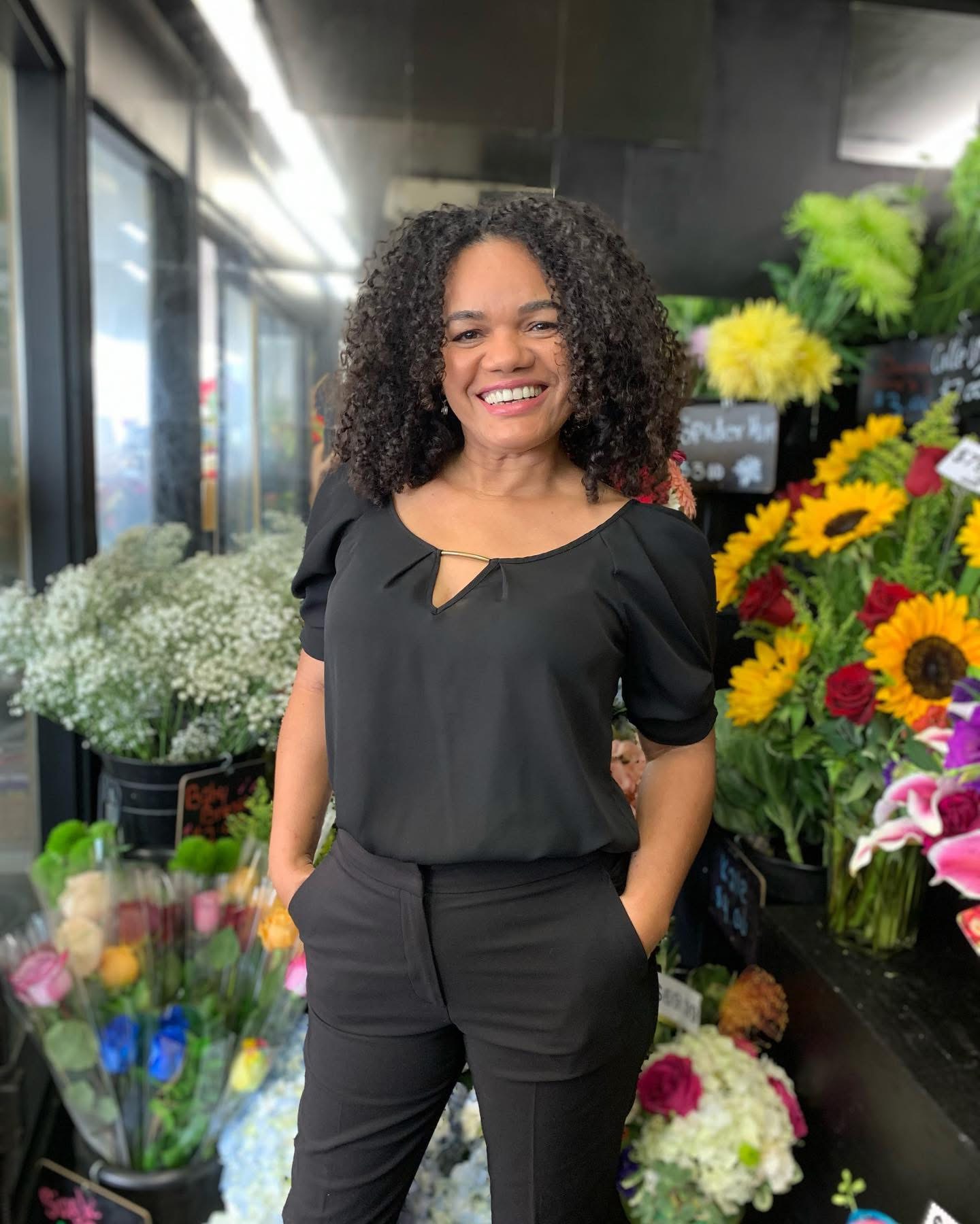 Josy in her flower studio
