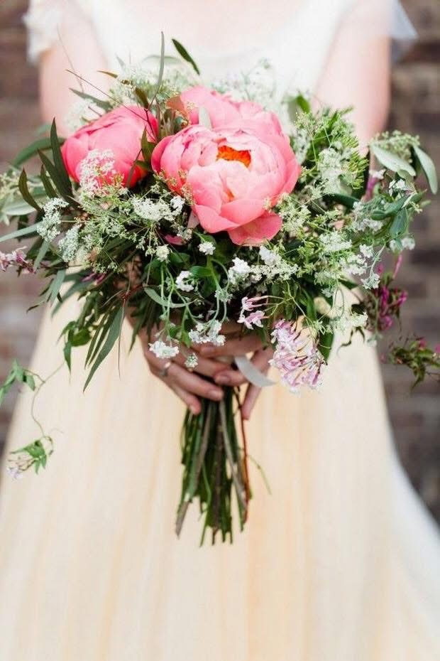 Pink peony bridal bouquet