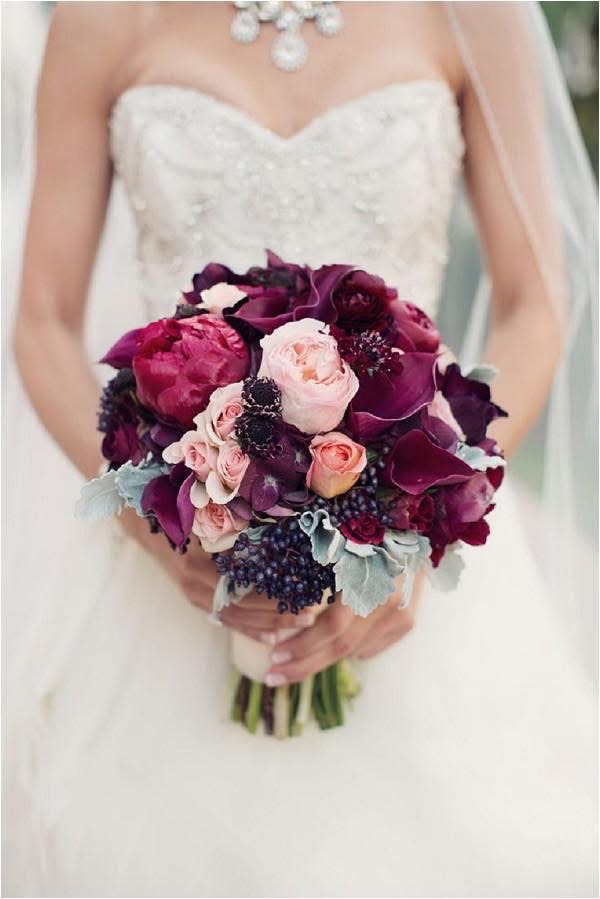 Burgundy and blush bridal bouquet