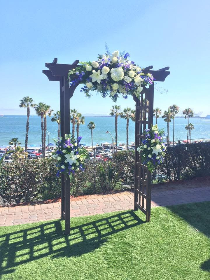 Oceanfront wedding arch