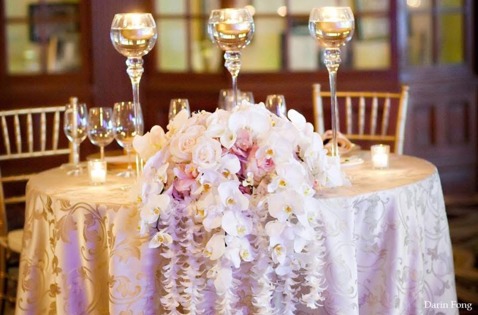 Romantic orchid sweetheart table